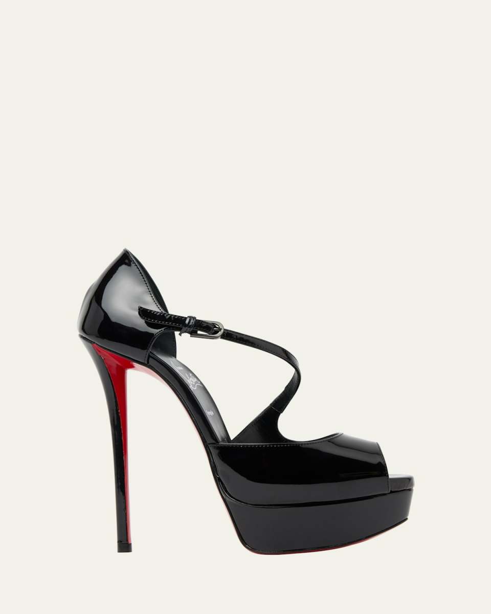 Miss Zigourata Alta Patent Leather Red Sole Platform Sandals